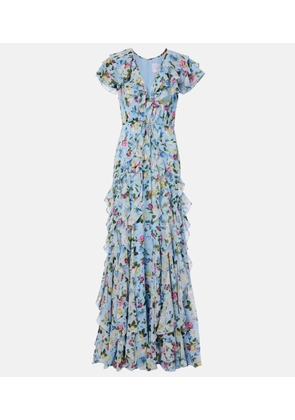Carolina Herrera Floral ruffled silk gown
