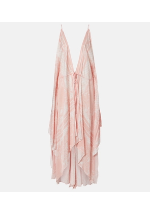 Balmain Printed asymmetric maxi dress