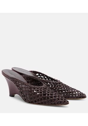 Le Monde Beryl Victoria leather wedge mules