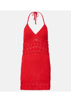 Anna Kosturova Filigree crochet cotton minidress