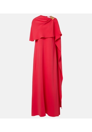Oscar de la Renta Embellished silk-blend georgette gown