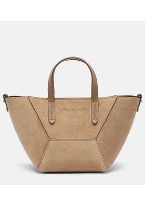 Brunello Cucinelli Duo Mini Monili suede top-handle bag