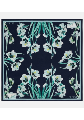 Erdem Floral silk twill scarf