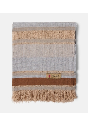 The House of Lyria Xoroi striped jute and wool-blend throw