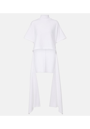 Alaia Asymmetric cotton-blend jersey T-shirt