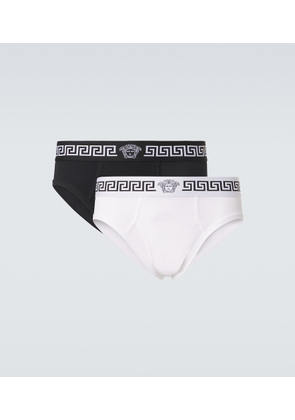 Versace Set of 2 Greca Border cotton-blend briefs