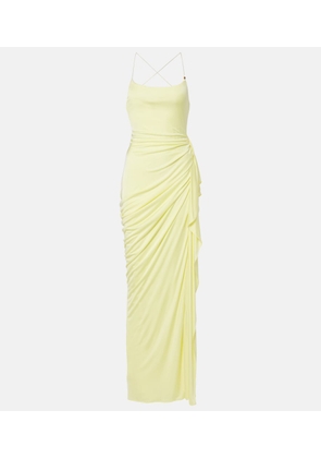 Versace Medusa draped jersey gown