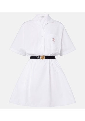 Versace Belted cotton poplin minidress