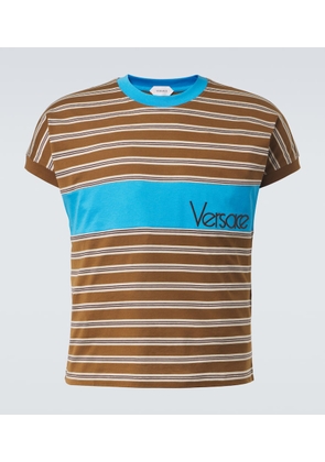 Versace Logo striped cotton T-shirt