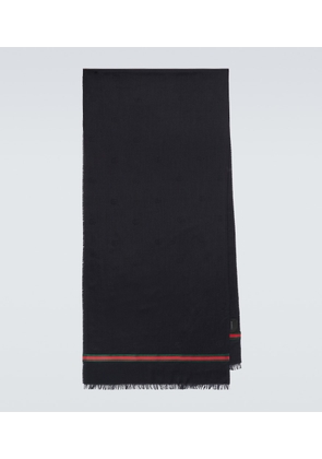 Gucci Web Stripe wool and silk scarf