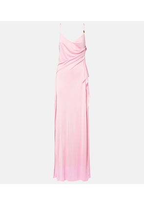 Versace Medusa gathered jersey gown