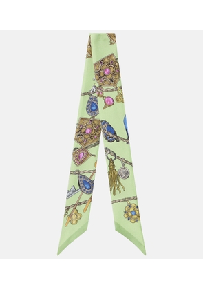 Versace Floral silk twill scarf