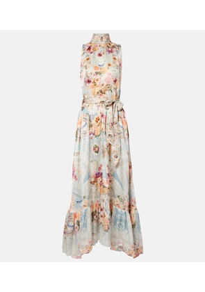Camilla Embellished floral silk maxi dress