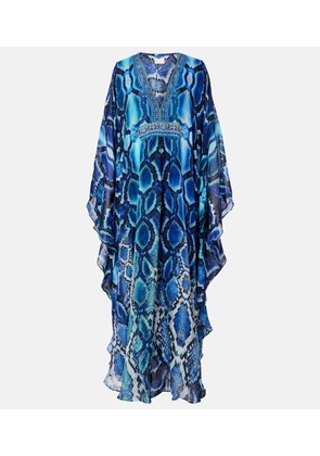 Camilla Embellished printed silk kaftan