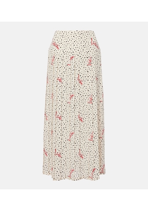 Valentino Polka-dot silk crepe de chine midi skirt