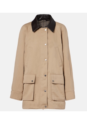 Brunello Cucinelli Leather-trimmed cotton and linen jacket
