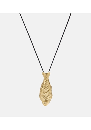 Ysso Catch Fish 24kt gold-plated pendant necklace