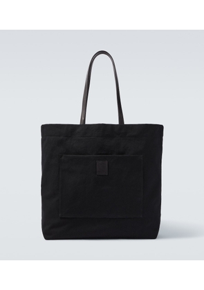 The Row Tori leather-trimmed canvas tote bag