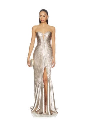 Maria Lucia Hohan Mirren Dress in Metallic Silver. Size 40/8. Also in 42/10.