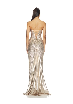 Maria Lucia Hohan Mirren Dress in Metallic Silver. Size 40/8. Also in 34/2.