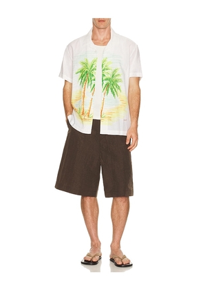 Obey Hyde Woven Shirt in White. Size M. Also in S, L, XL/1X.