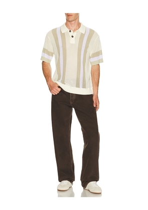 Obey Seth Knitted Polo in Cream,Olive. Size M. Also in S, L, XL/1X.