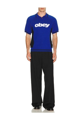 Obey Sport Knitted Polo in Royal. Size M. Also in S, L, XL/1X.