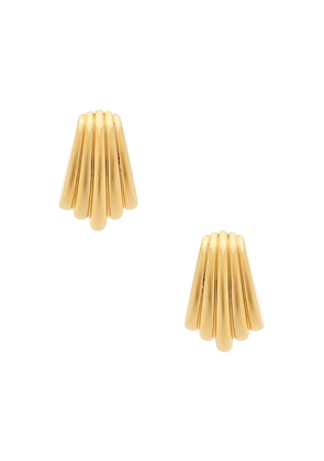Luv AJ The Sundown Statement Studs Earrings in Metallic Gold.
