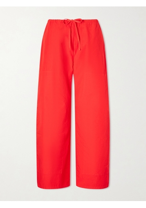 LESET - Kyoto Cotton Wide-leg Pants - Red - x small,small,medium,large,x large
