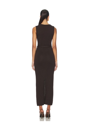 Rowen Rose x REVOLVE Boatneck Midi Dress in Brown. Size XL. Also in S.