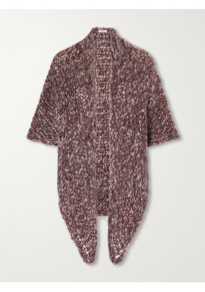 Brunello Cucinelli - Mohair-blend Poncho - Burgundy - One size