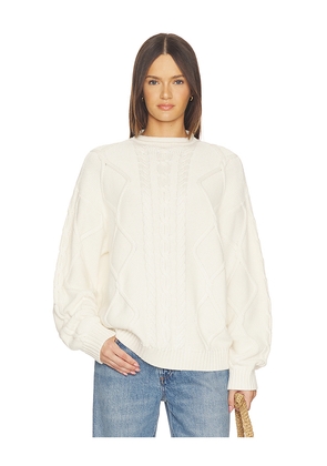 SRG Amberlyn Roll Neck Cable Sweater in Ivory. Size XXS. Also in XS, S, M, L, XL.