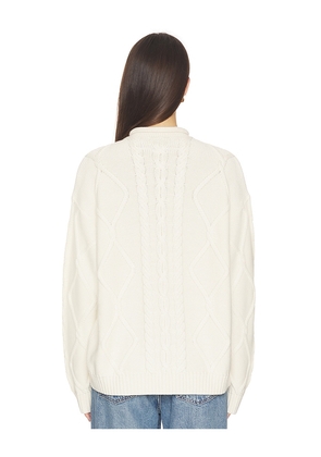 SRG Amberlyn Roll Neck Cable Sweater in Ivory. Size XXS. Also in L, M, S, XL, XS.