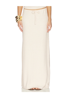SRG Tamilore Textured Knit Skirt in Cream. Size XXS. Also in XS, S, M, L, XL.