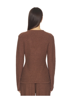 SRG Samita Textured Cardigan in Chocolate. Size XXS. Also in XS, S, M, L, XL.