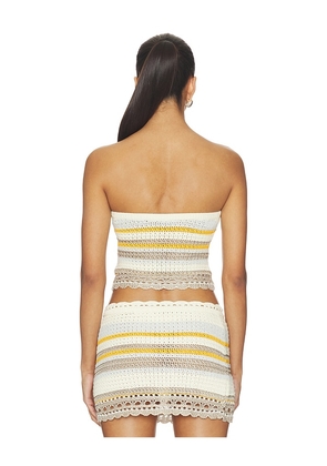 Tularosa Caila Strapless Top in Cream,Taupe. Size XS. Also in L, M, S.