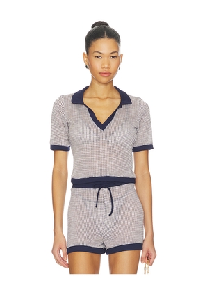 PEIXOTO Mila Cropped Top in Navy. Size S. Also in XS, M, L, XL.