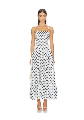 PEIXOTO Clementine Maxi Dress in White,Navy. Size S. Also in XS, M, L, XL.
