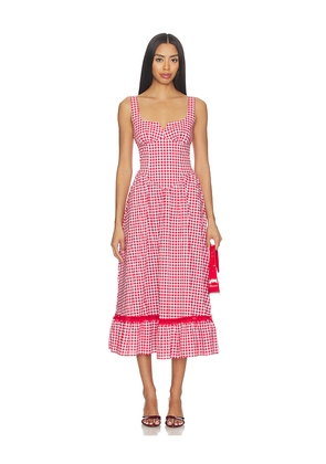 PEIXOTO Liam Midi Dress in Red. Size S. Also in XS, M, L.
