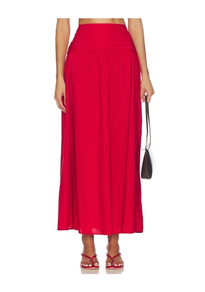 PEIXOTO Rowan Maxi Skirt in Red. Size S. Also in XS, M, L, XL.