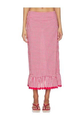 PEIXOTO Lola Maxi Skirt in Red. Size S. Also in XS, M, L, XL.