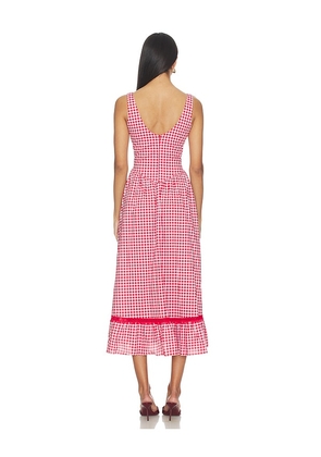 PEIXOTO Liam Midi Dress in Red. Size S. Also in XS, M.