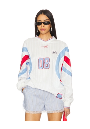 Yellow The Label Serotonin Hockey Jersey in White. Size S. Also in M, L, XS, XL/1X.