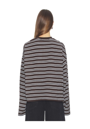WeWoreWhat Boxy Oversized Crew Neck in Brown,Blue. Size S/M. Also in L/XL, XXS/XS.