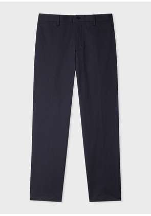 Paul Smith Navy Stretch-Cotton Twill Chinos Blue