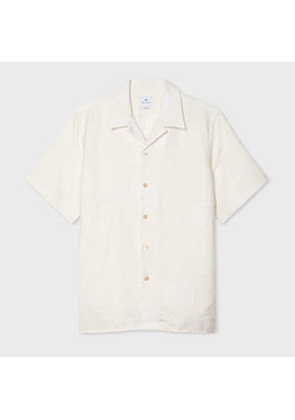 PS Paul Smith Ecru 'Zine Floral' Fil Coupe Shirt White