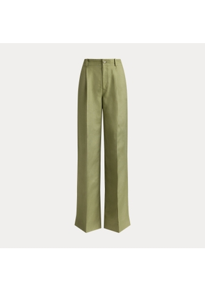 Linen-Blend Twill Wide-Leg Trousers
