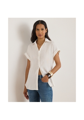Petite - Relaxed Fit Short-Sleeved Linen Shirt