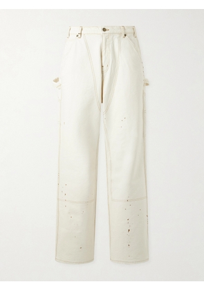 Cherry Los Angeles - Paint-Splattered Distressed Straight-Leg Jeans - Men - White - UK/US 30