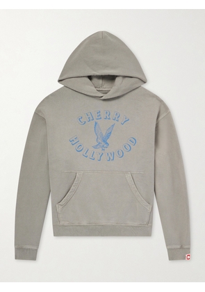Cherry Los Angeles - Logo-Print Cotton-Jersey Hoodie - Men - Gray - XS